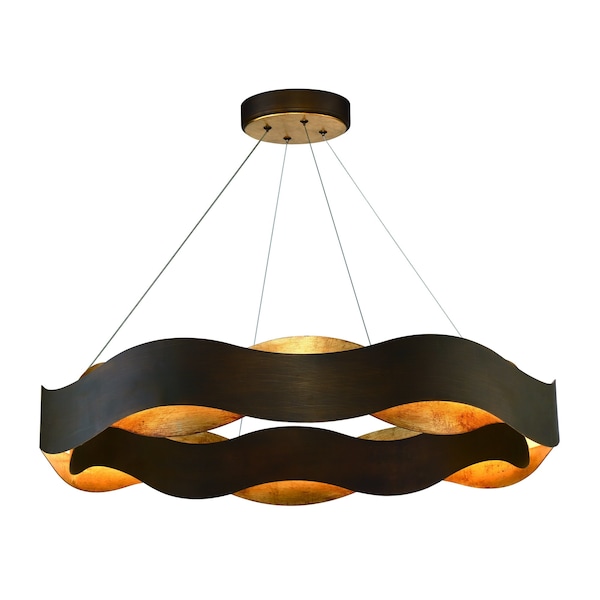 Eurofase Vaughan Transitional LED Chandelier, 1-Light, 9950 Lumens, Bronze/Gold/Bronze 31384-018 - main
